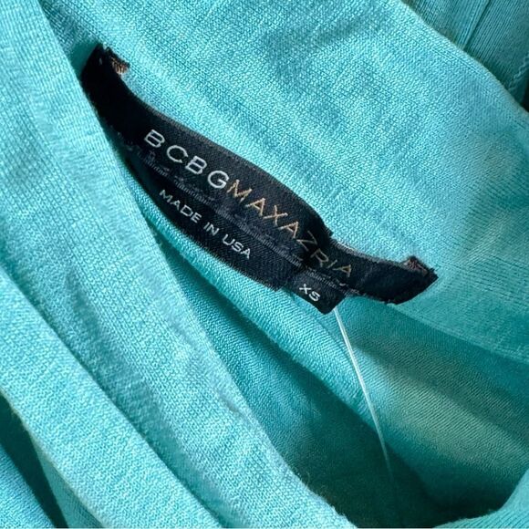 BCBGMaxAzria Surplice Twist Tank Dress Midi Aquamarine Jersey XS NWT - Picture 6 of 10